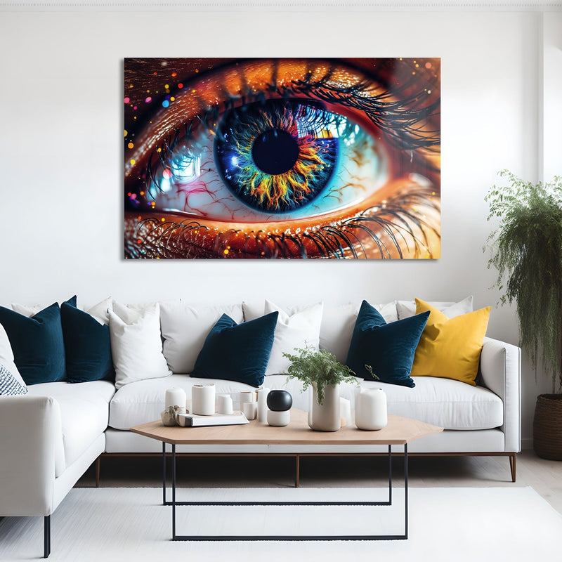 Artronauts Glass Print Colourful Eye III