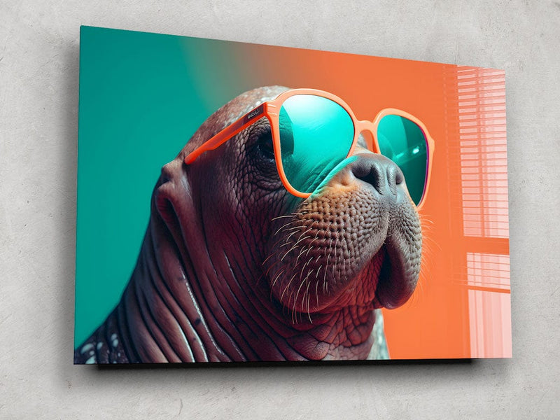 Artronauts Glass Print Cool Walrus
