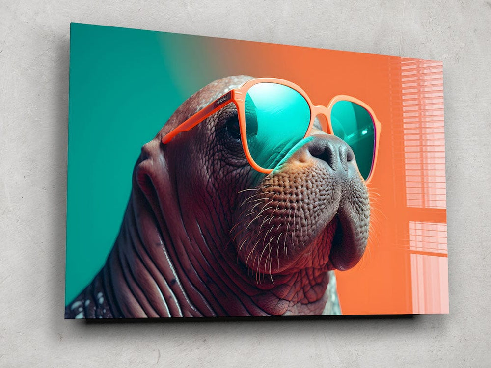 Artronauts Glass Print Cool Walrus