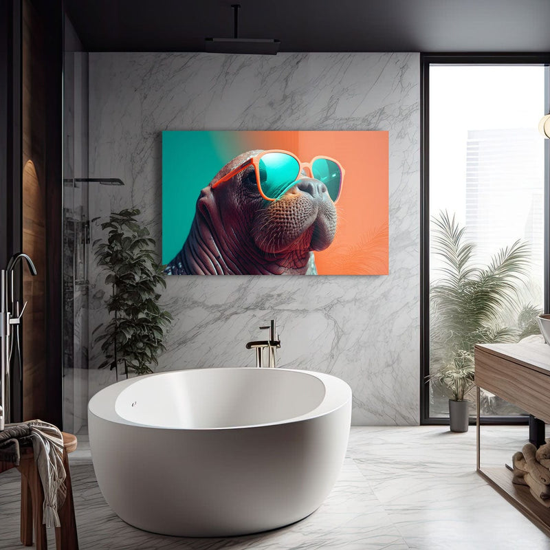 Artronauts Glass Print Cool Walrus