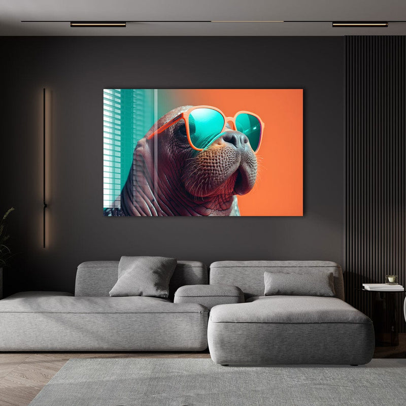 Artronauts Glass Print Cool Walrus