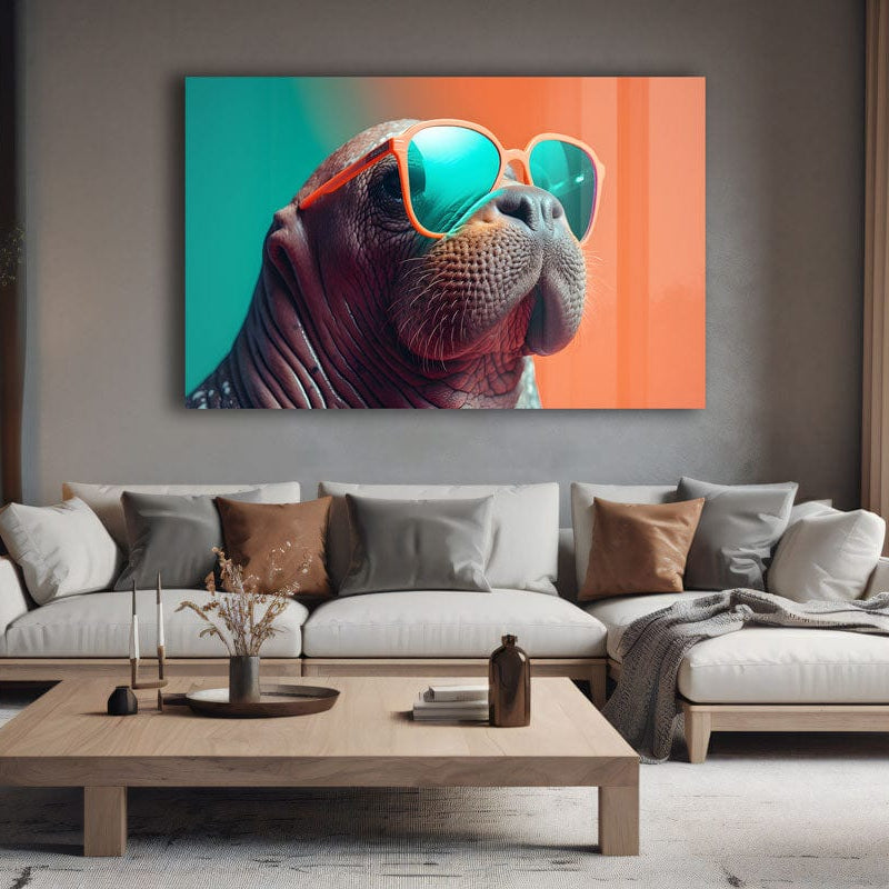 Artronauts Glass Print Cool Walrus