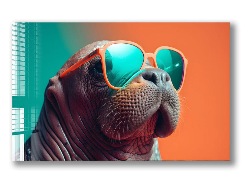 Artronauts Glass Print Cool Walrus
