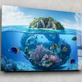 Artronauts Glass Print Tropical Island