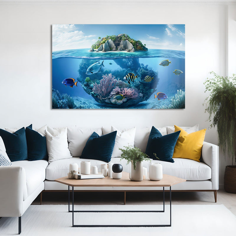 Artronauts Glass Print Tropical Island