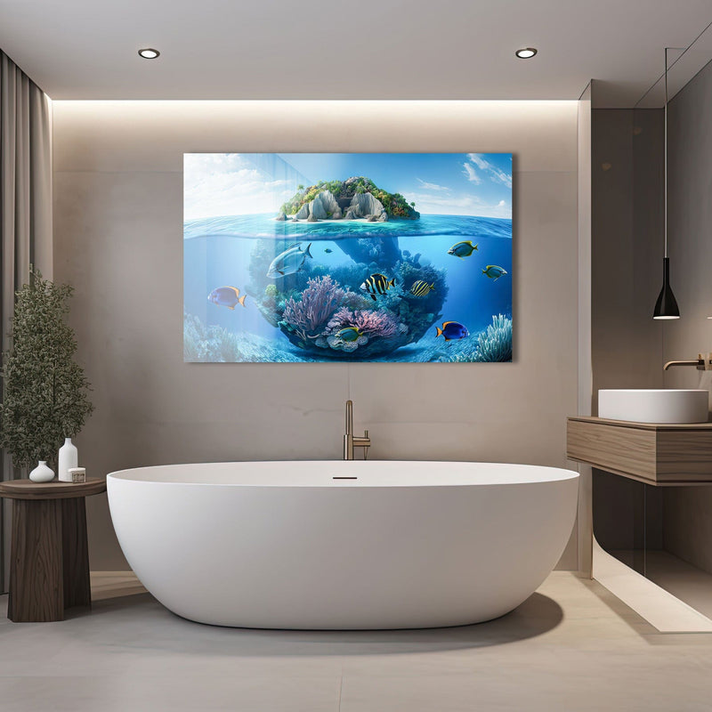 Artronauts Glass Print Tropical Island