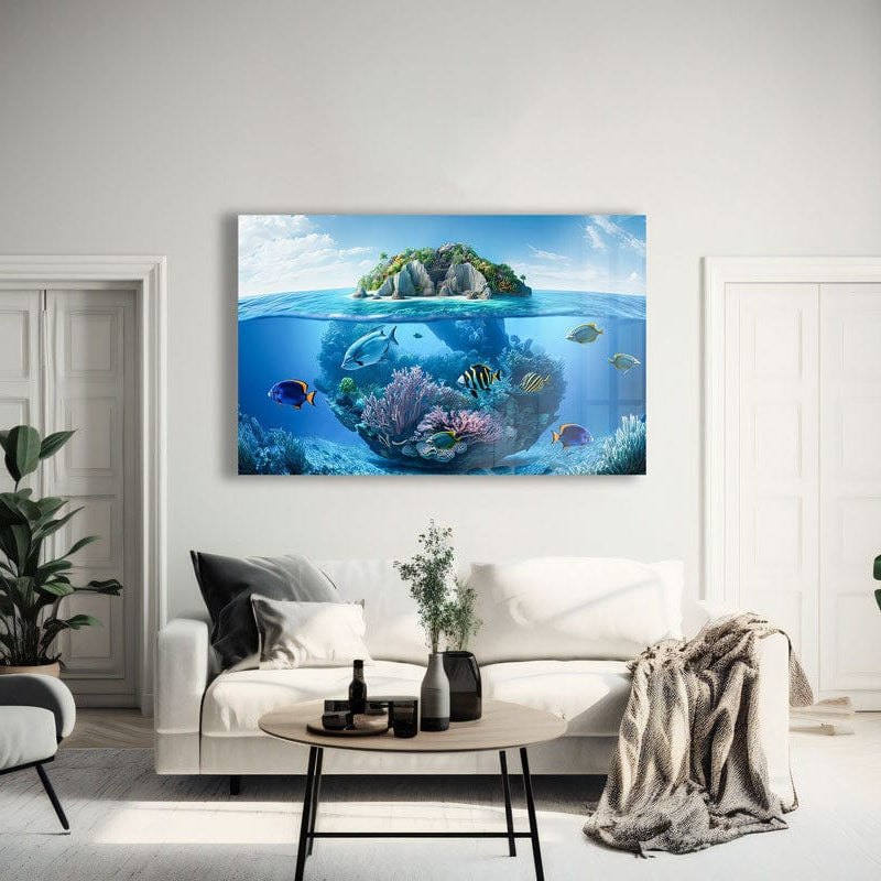 Artronauts Glass Print Tropical Island