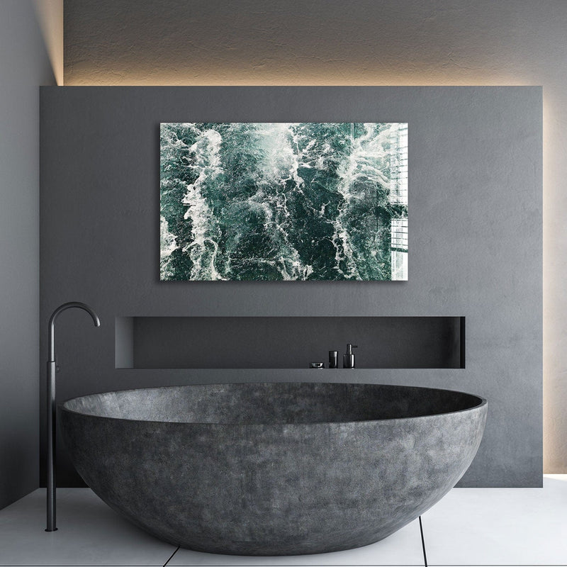 Artronauts Glass Print Green Waves II