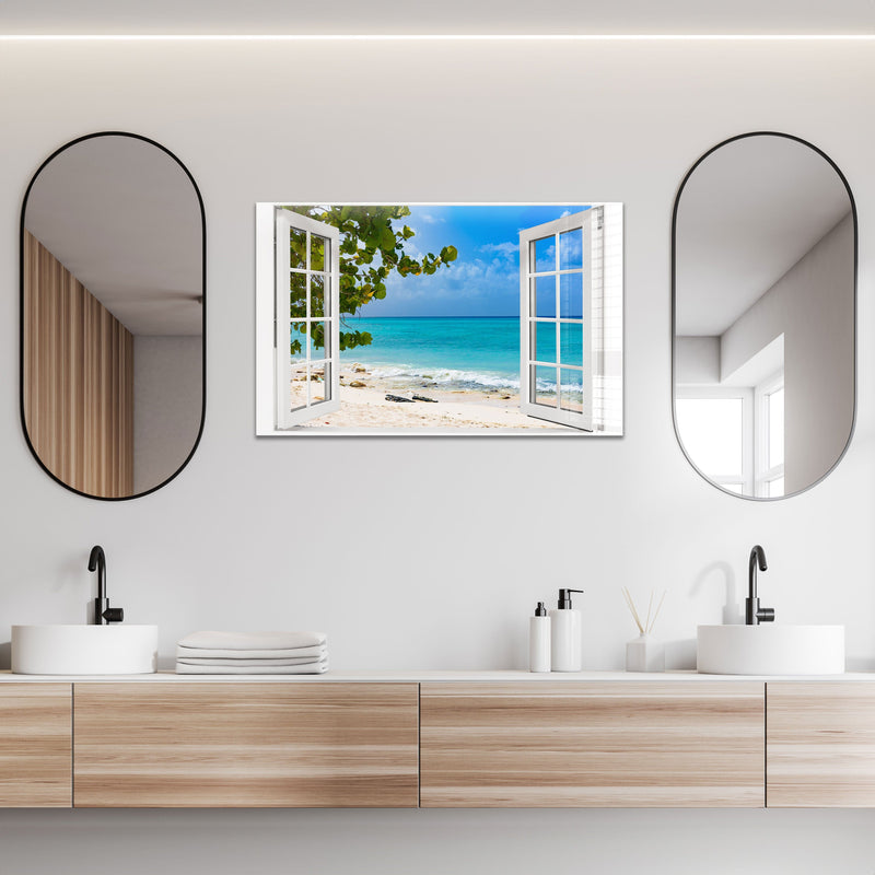 Artronauts Art Glass Print Window View Beach