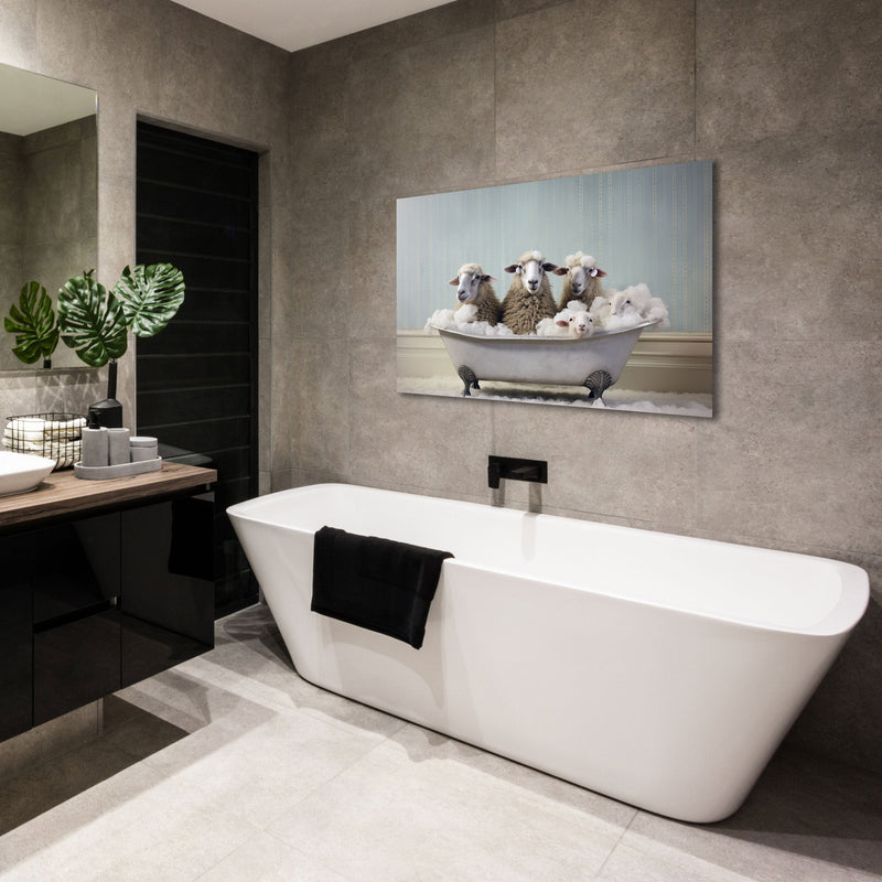 Artronauts Glass Print Bathtub Animal Sheep Gang