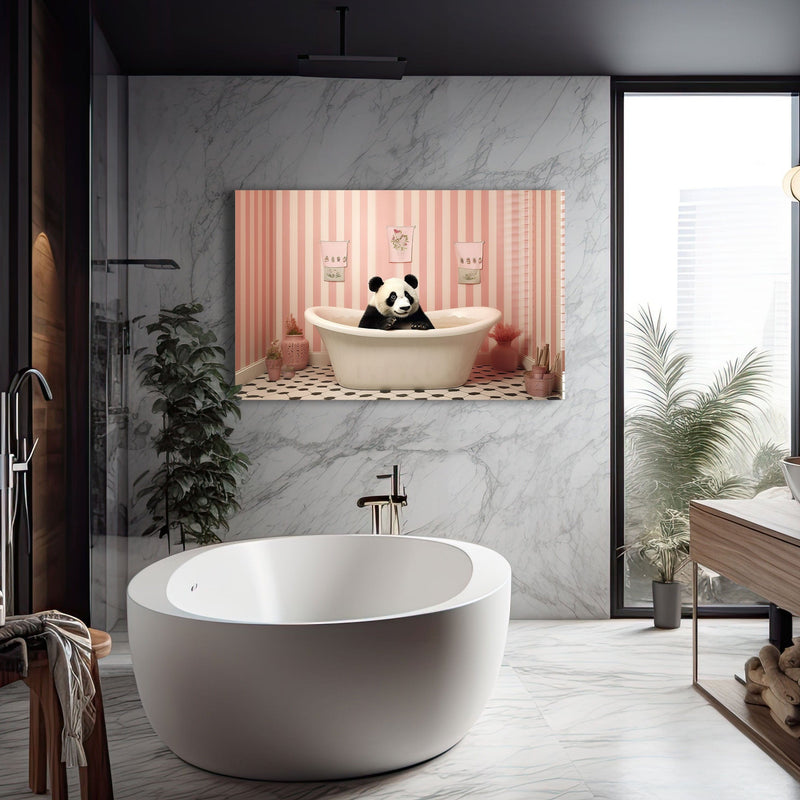 Artronauts Glass Print Bathtub Animal Panda