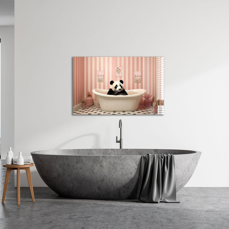 Artronauts Glass Print Bathtub Animal Panda
