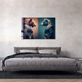 Artronauts Glass Print Bear vs Bull
