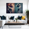 Artronauts Glass Print Bear vs Bull