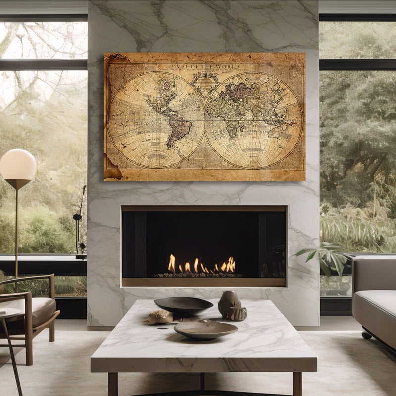 Artronauts Glass Print A Map Of The World