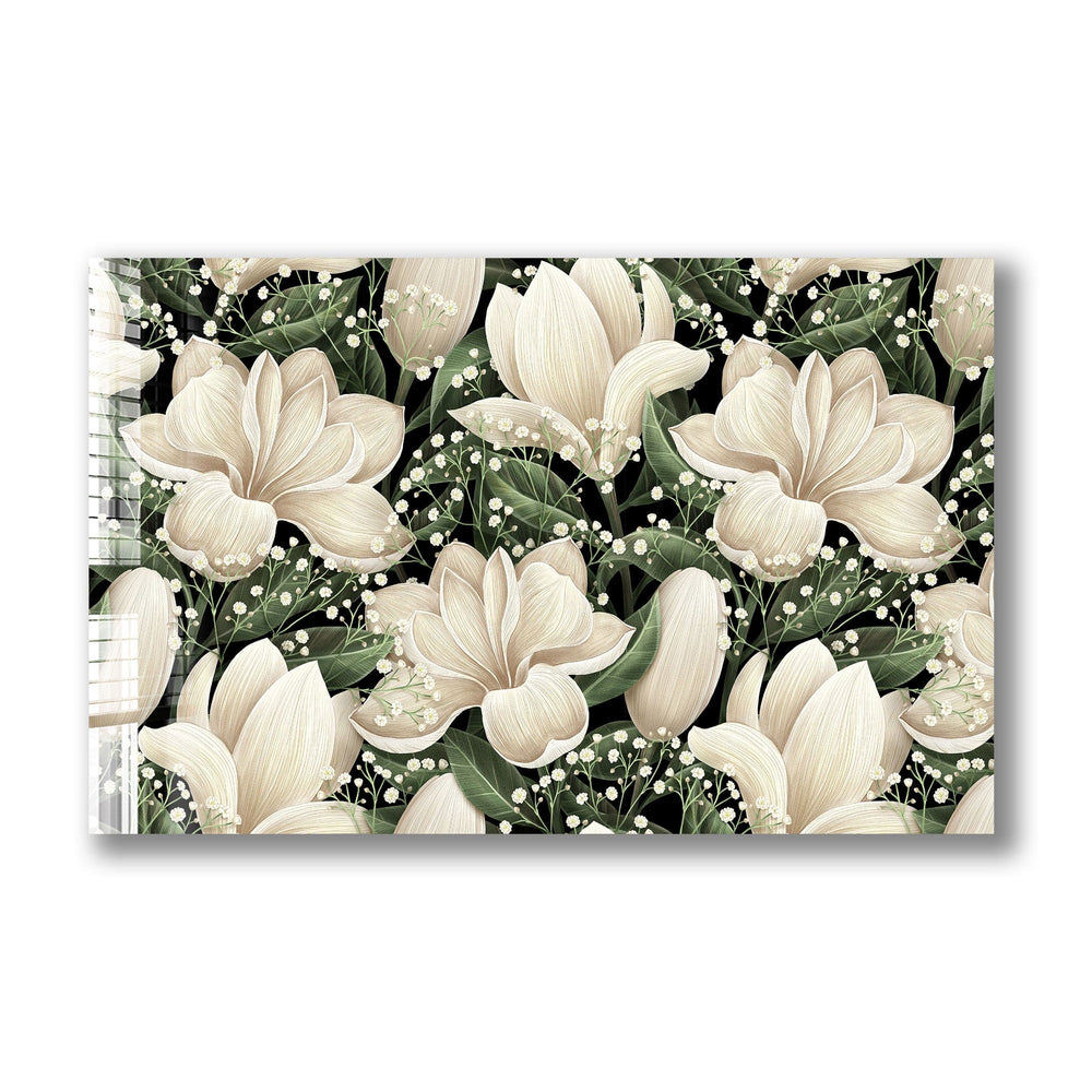 Artronauts Glass Print White Flowery