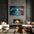 Artronauts Glass Print Bear vs Bull II