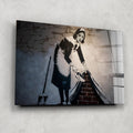 Artronauts Glass Print Sweep It Under The Carped  - Banksy