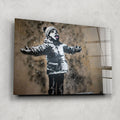 Artronauts Glass Print Season's Greetings  - Banksy