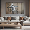 Artronauts Glass Print Season's Greetings  - Banksy