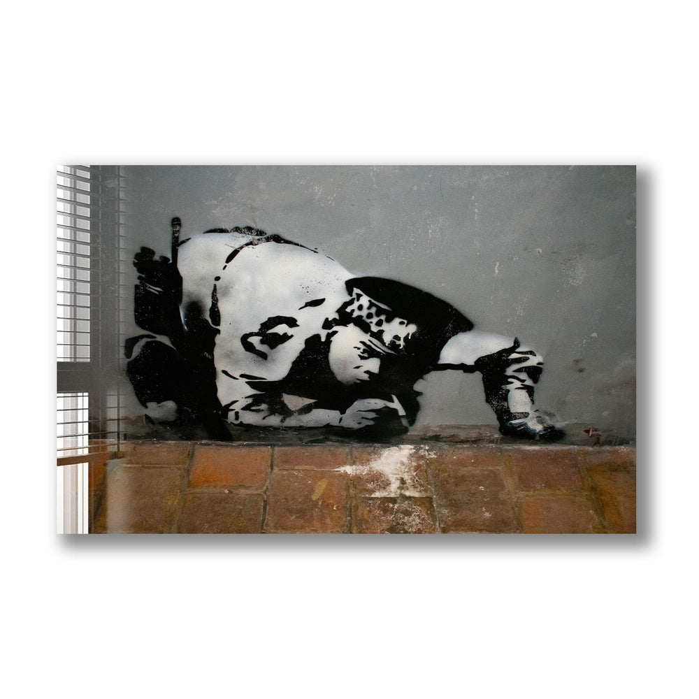 Artronauts Glass Print Snorting Copper - Banksy