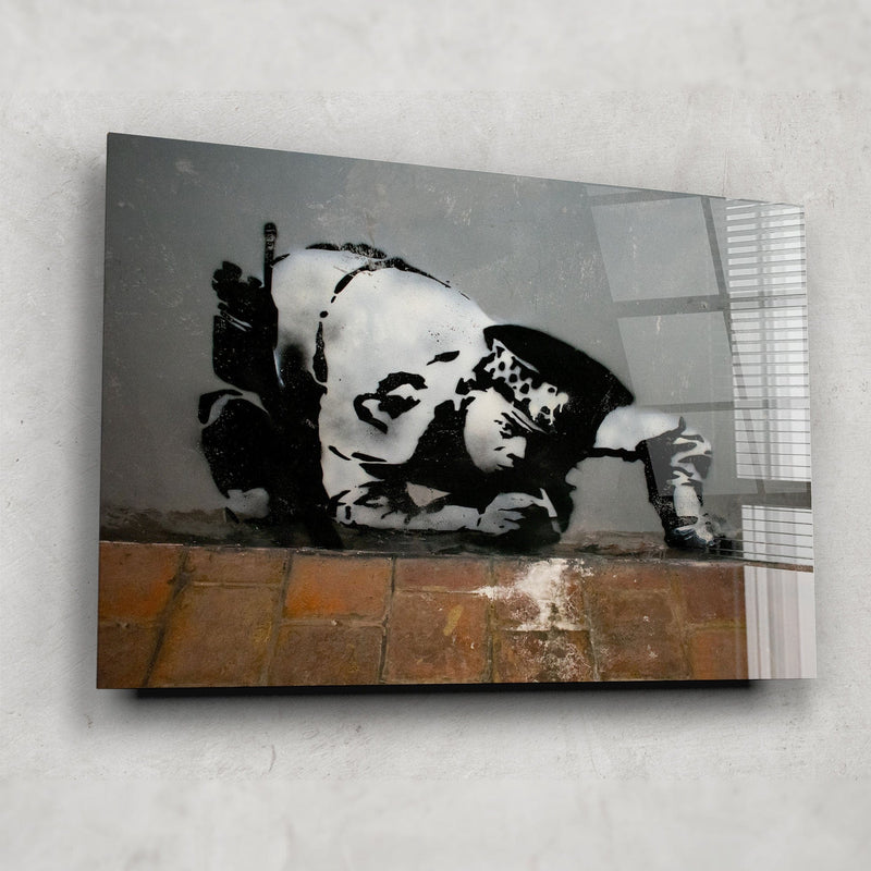 Artronauts Glass Print Snorting Copper - Banksy