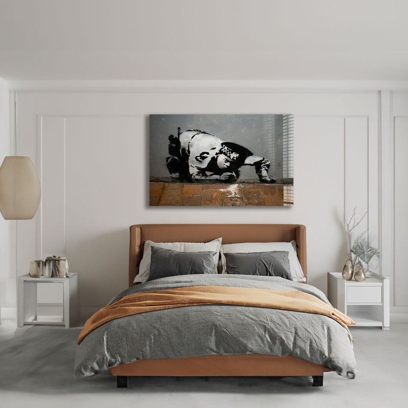 Artronauts Glass Print Snorting Copper - Banksy