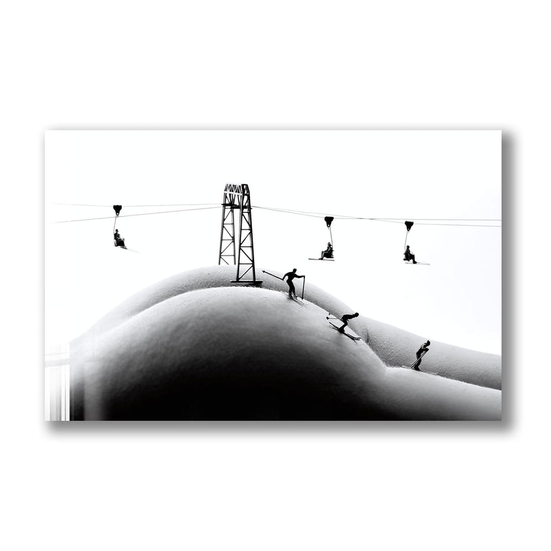 Artronauts Glass Print Skiing on The Body III