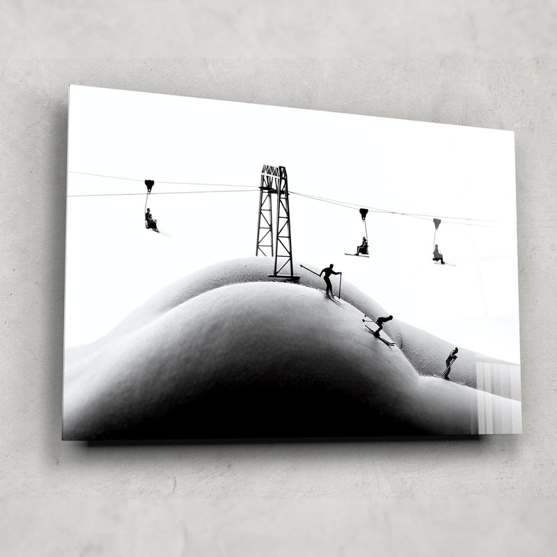 Artronauts Glass Print Skiing on The Body III