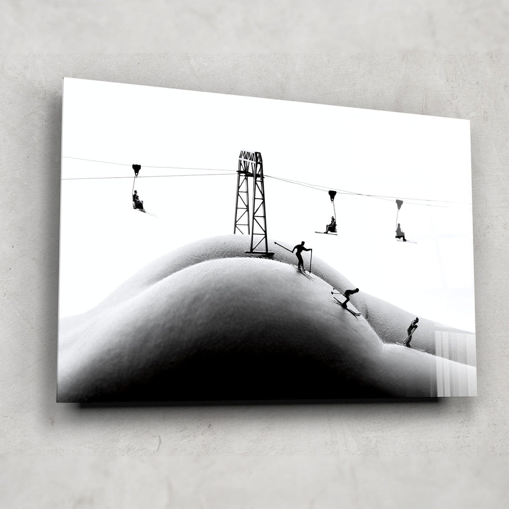 Artronauts Glass Print Skiing on The Body III