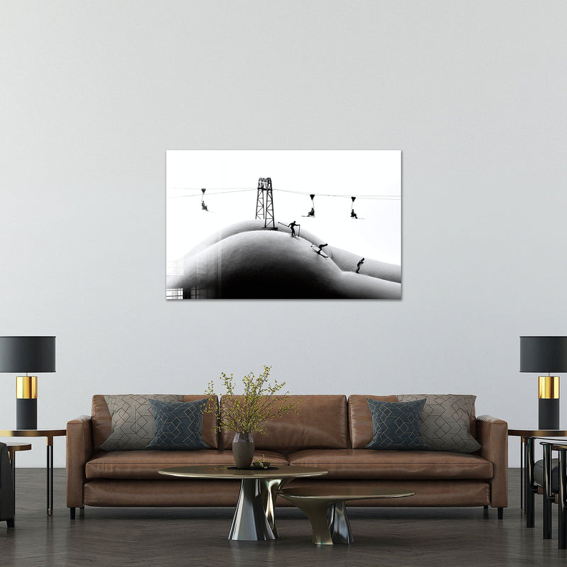 Artronauts Glass Print Skiing on The Body III