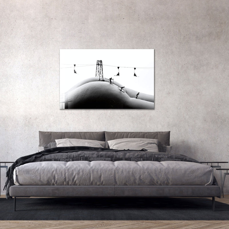 Artronauts Glass Print Skiing on The Body III