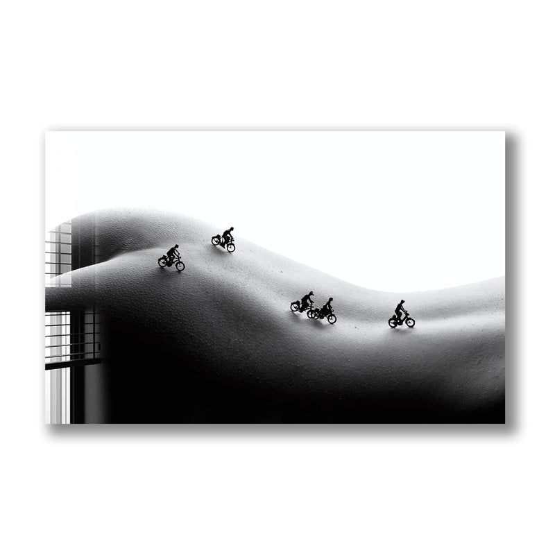 Artronauts Glass Print Motorcycling on The Body