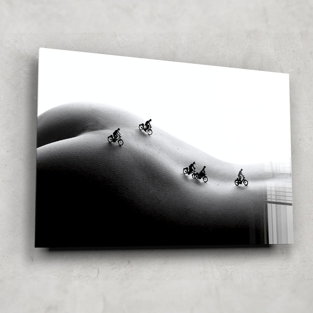 Artronauts Glass Print Motorcycling on The Body