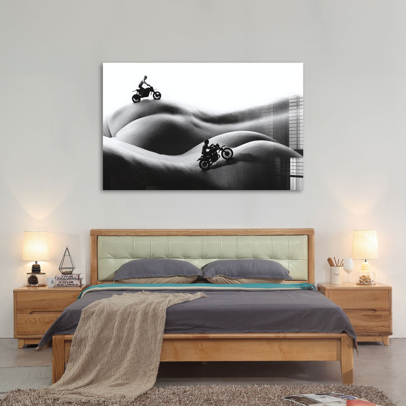 Artronauts Glass Print Motorcycling on The Body II