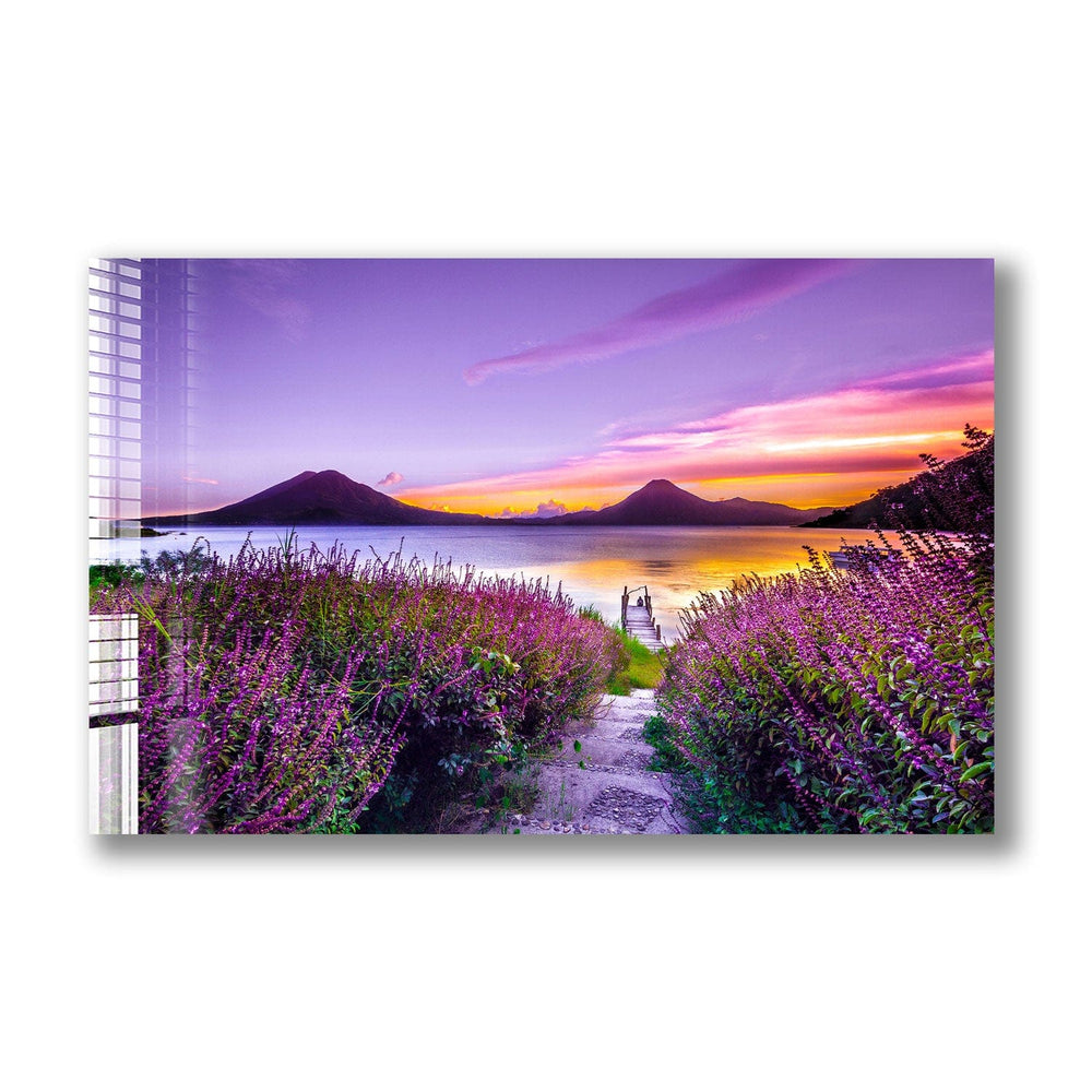 Artronauts Glass Print Sunset in Purple