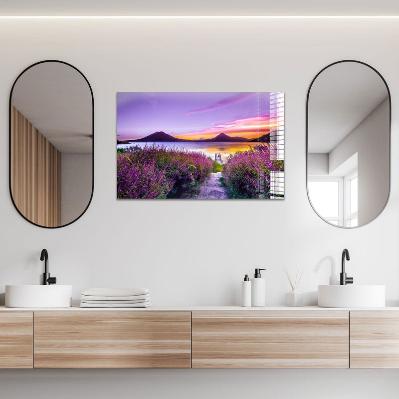 Artronauts Glass Print Sunset in Purple