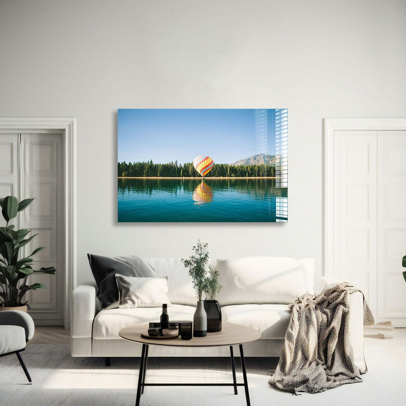Artronauts Glass Print 60x90 Balloon in River