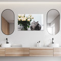 Artronauts Glass Print Romantic Cat