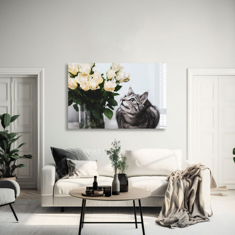 Artronauts Glass Print 60x90 Romantic Cat