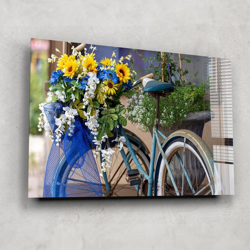 Artronauts Glass Print Floral Bicycle