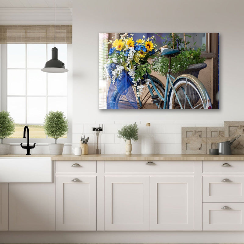 Artronauts Glass Print Floral Bicycle