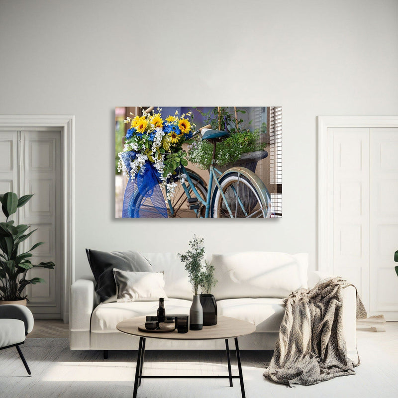 Artronauts Glass Print 60x90 Floral Bicycle