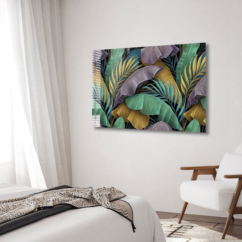 Artronauts Glass Print Colourful Tropical Leaves