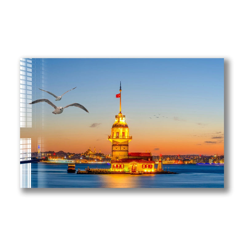 Artronauts Glass Print Maiden's Tower - Istanbul