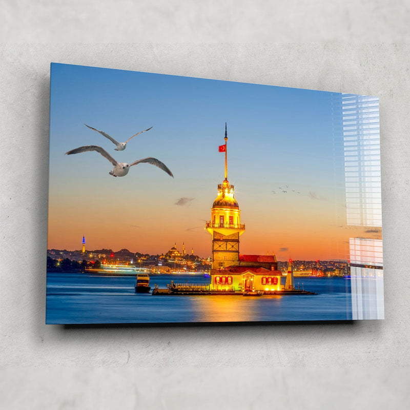 Artronauts Glass Print Maiden's Tower - Istanbul