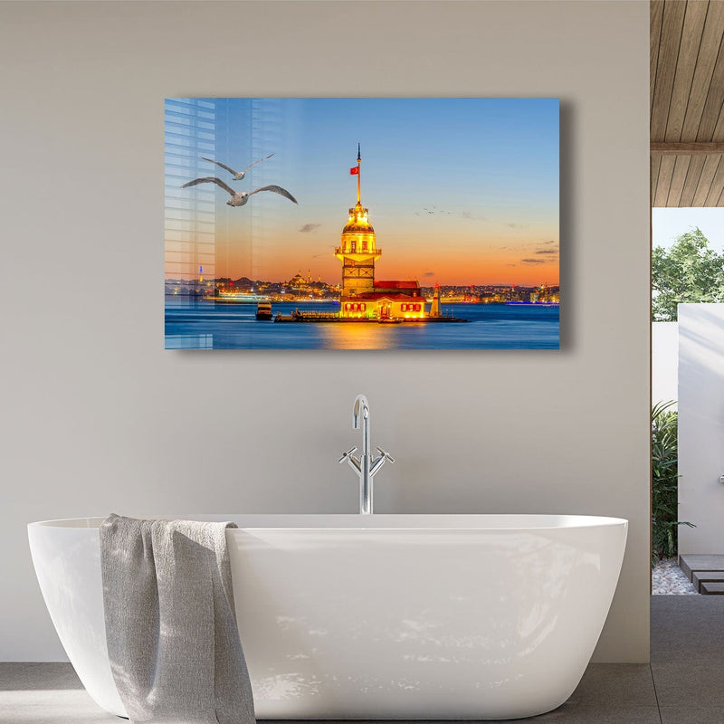 Artronauts Glass Print Maiden's Tower - Istanbul
