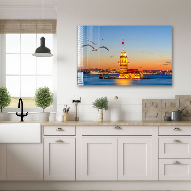 Artronauts Glass Print Maiden's Tower - Istanbul