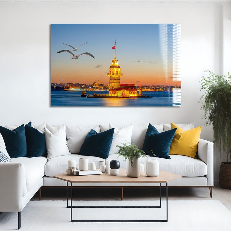 Artronauts Glass Print Maiden's Tower - Istanbul