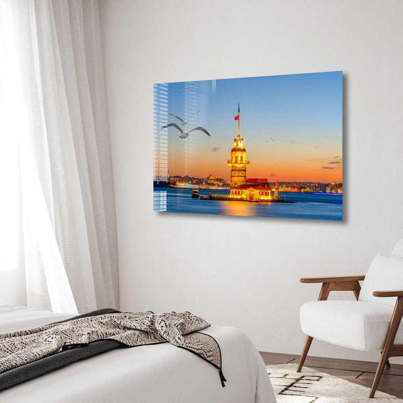 Artronauts Glass Print Maiden's Tower - Istanbul